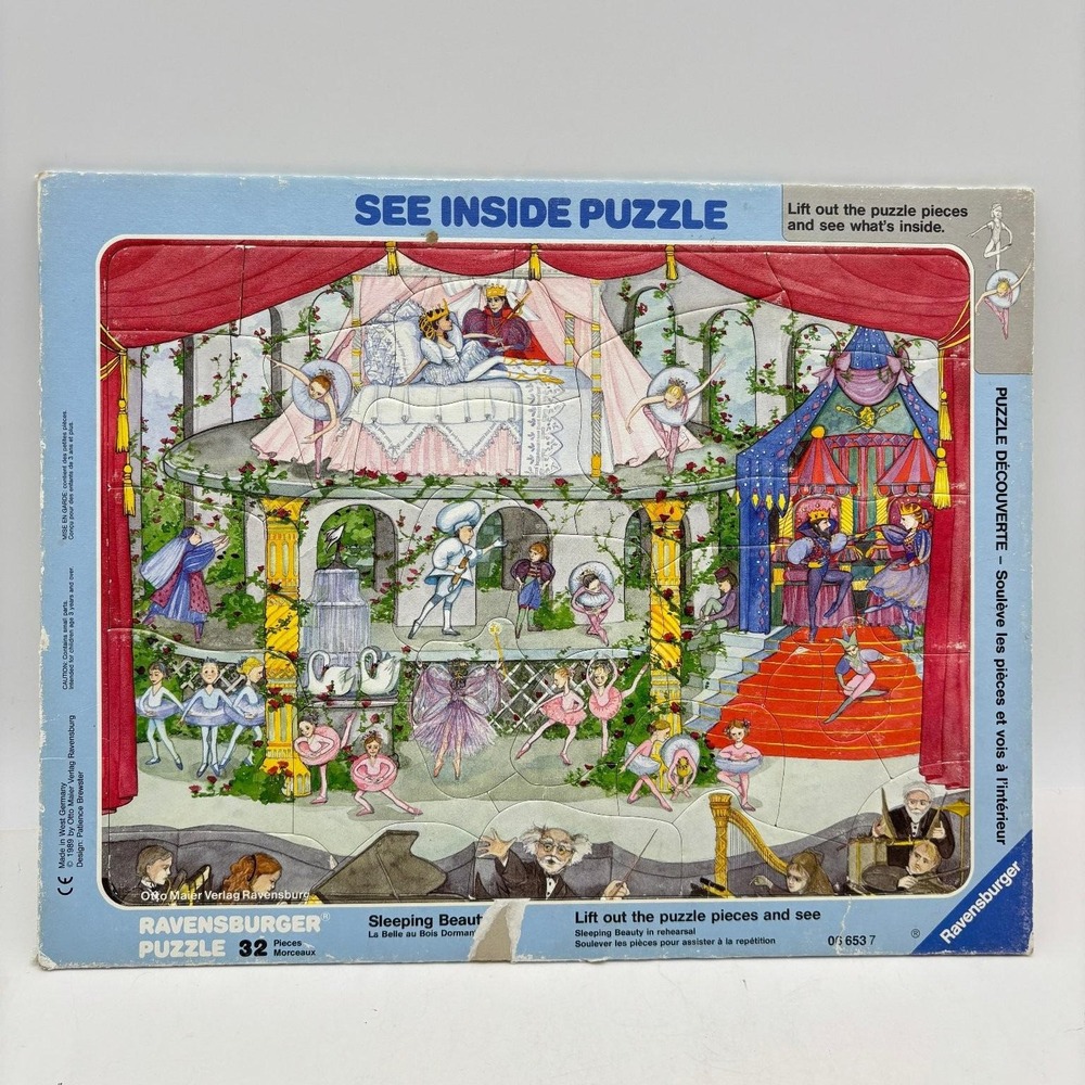 Vintage 1989 Ravensburger See Inside Puzzle Sleeping Beauty 32 Piece 066537